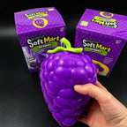 Extra large purple grape squishy toy, realistic and plump TPR soft gel, 19.5cm super size, soft and bouncy for ultimate stress relief, a desktop decompression tool suitable for both adults and children.