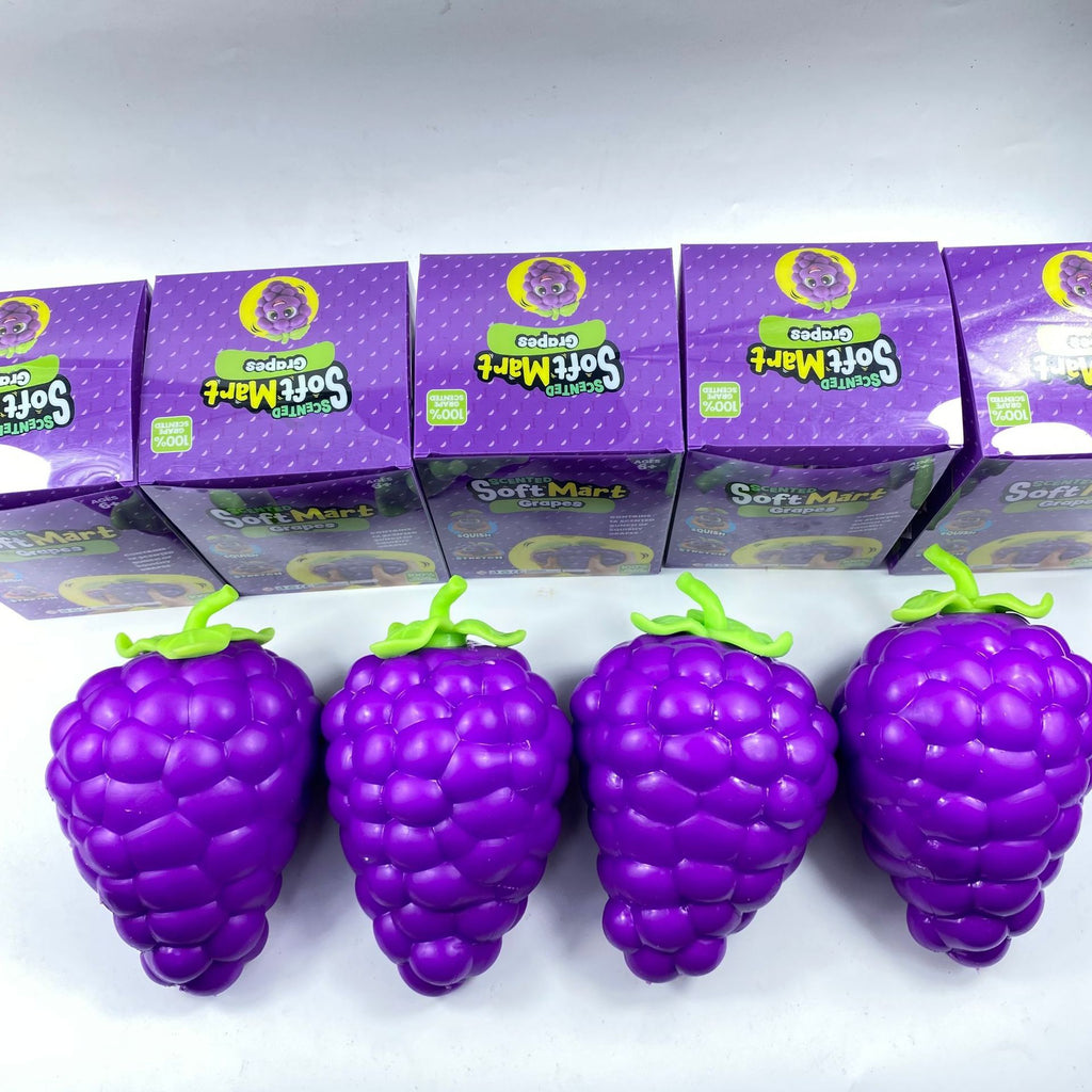 Extra large purple grape squishy toy, realistic and plump TPR soft gel, 19.5cm super size, soft and bouncy for ultimate stress relief, a desktop decompression tool suitable for both adults and children.