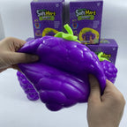 Extra large purple grape squishy toy, realistic and plump TPR soft gel, 19.5cm super size, soft and bouncy for ultimate stress relief, a desktop decompression tool suitable for both adults and children.