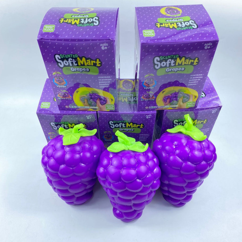 Extra large purple grape squishy toy, realistic and plump TPR soft gel, 19.5cm super size, soft and bouncy for ultimate stress relief, a desktop decompression tool suitable for both adults and children.