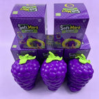 Extra large purple grape squishy toy, realistic and plump TPR soft gel, 19.5cm super size, soft and bouncy for ultimate stress relief, a desktop decompression tool suitable for both adults and children.
