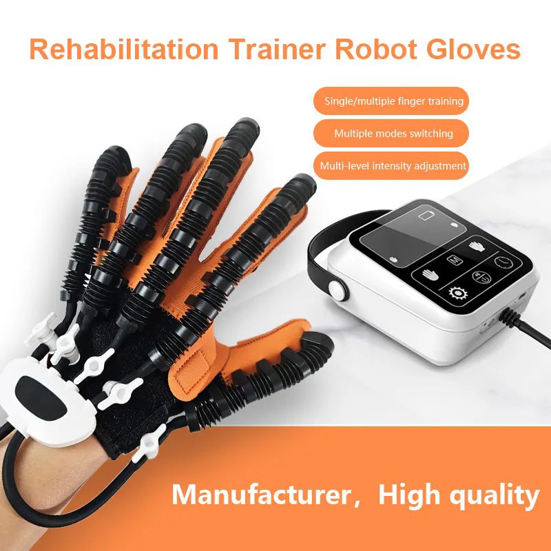 Upgraded Rehabilitation Training Glove, Mirror Training with Independent Single Finger Control, 9-Level Adjustable Force, Wireless Portable with Smart Memory – A Great Helper for Hand Function Recovery./Left-handed M code (glove+host+mirror)
