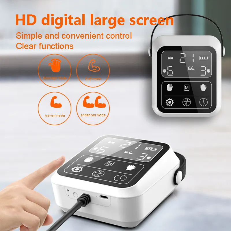 Upgraded Rehabilitation Training Glove, Mirror Training with Independent Single Finger Control, 9-Level Adjustable Force, Wireless Portable with Smart Memory – A Great Helper for Hand Function Recovery./Right hand XXL code (glove+host+mirror)