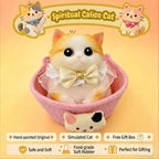 Cute Handmade Simulated Cat Stress Relief Squishy Toy (Large cat + accessories + cat bed + gift box)/Pink Calico Princess