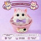 Cute Handmade Simulated Cat Stress Relief Squishy Toy (Large cat + accessories + cat bed + gift box)/Pink Calico Princess