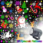 20-Pattern Christmas Projection Lamp, Plug-and-Play USB Lights Up a Fairy-Tale Christmas Night