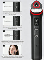 Beauty Device: Red and Blue Light, Home Use, Portable, Vibrating, Multi-Functional, with Voice Guidance, 5-Color Light Therapy, Eye Massage, Eye Care Device/"Upgrade" black beauty introducer