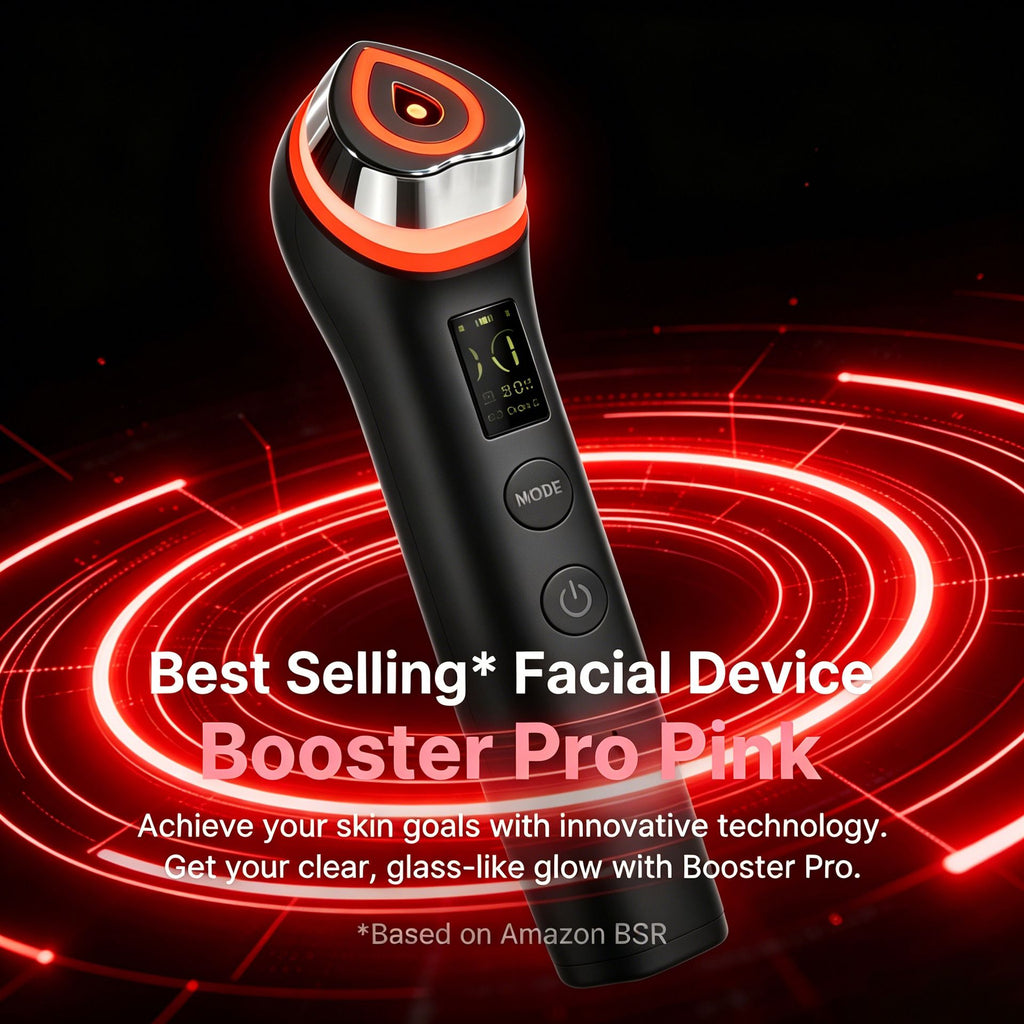 Beauty Device: Red and Blue Light, Home Use, Portable, Vibrating, Multi-Functional, with Voice Guidance, 5-Color Light Therapy, Eye Massage, Eye Care Device/"Upgrade" pink beauty introducer