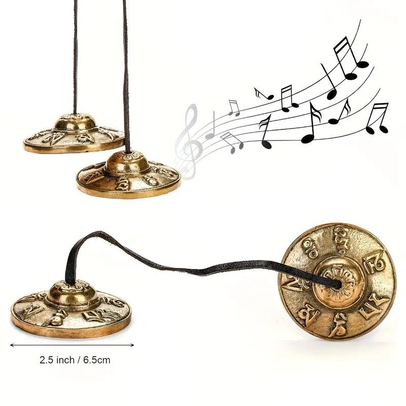 Mindfulness Chakra Healing Choice: Nepalese Handmade Brass Singing Bowl Bell, Ancient Casting with Ethereal Resonance, the Soul Companion for Yoga, Spiritual Practice, and Relaxation/Shuanglong jingle bell