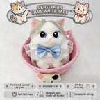 Fat Cat Squishy Toy, Lifelike Cat Plush Doll, Original Hand-Painted Design, (Kitten + Accessories + Cat Bed)/Pink orange fat baby