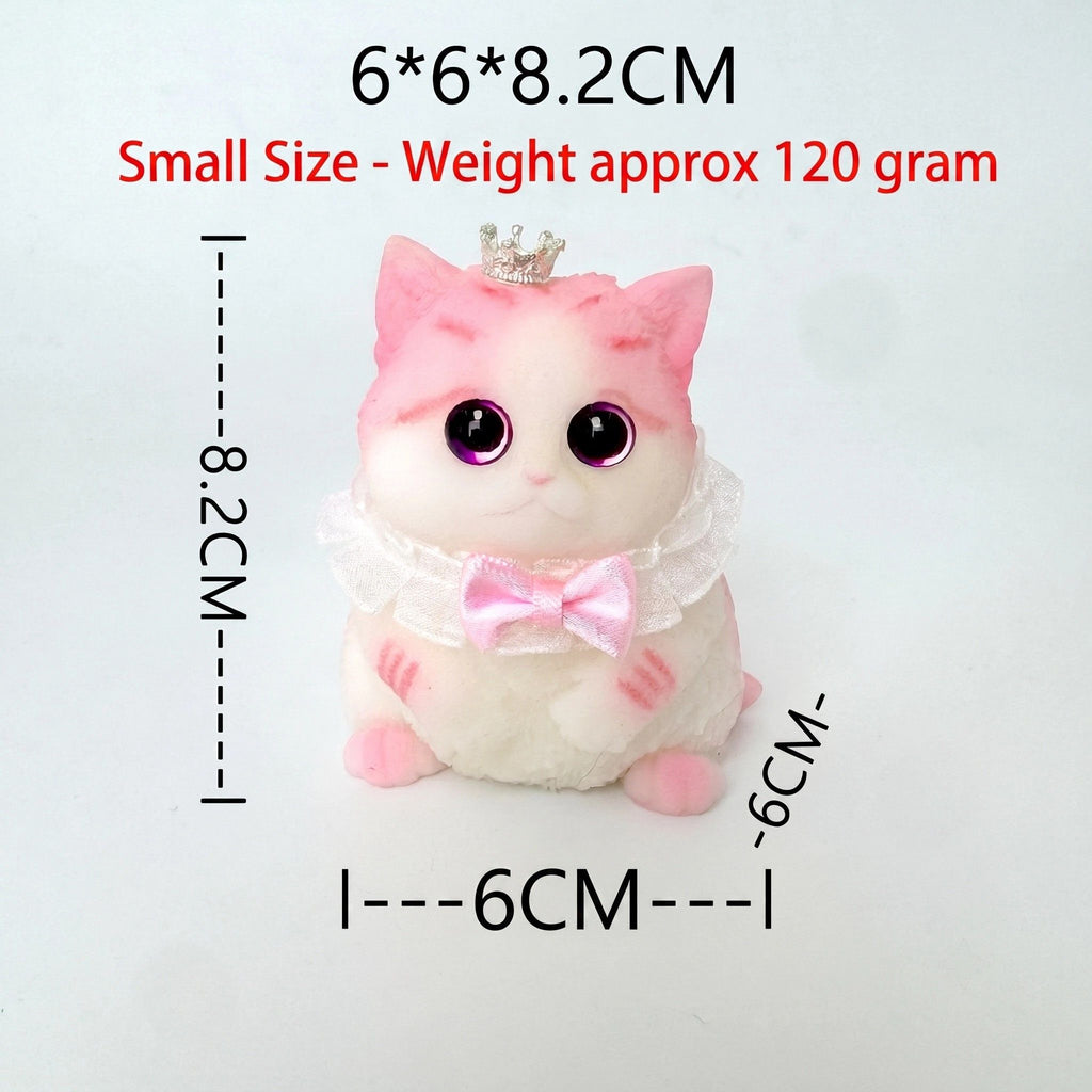 Fat Cat Squishy Toy, Lifelike Cat Plush Doll, Original Hand-Painted Design, (Kitten + Accessories + Cat Bed)/Fat orange cat