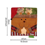 Christmas Handmade Fabric Chair Cover, Cute Snowman Design, Brightens Up the Warm Holiday Atmosphere