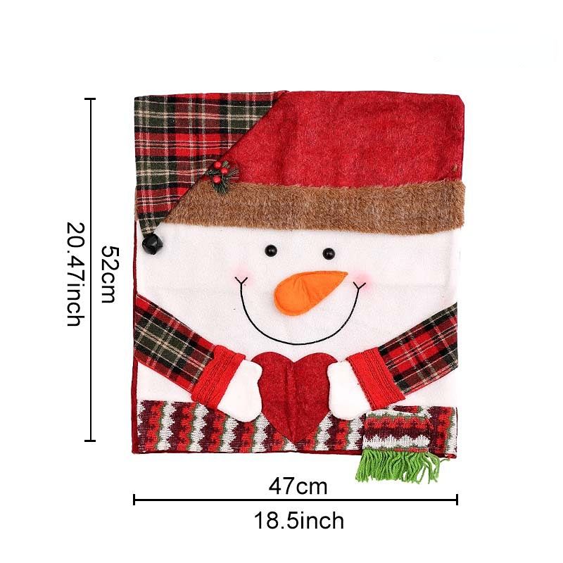 Christmas Handmade Fabric Chair Cover, Cute Santa Claus Design, Brightens Up the Warm Holiday Atmosphere