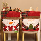 Christmas Handmade Fabric Chair Cover, Cute Reindeer Design, Brightens Up the Warm Holiday Atmosphere