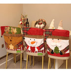 Christmas Handmade Fabric Chair Cover, Cute Reindeer Design, Brightens Up the Warm Holiday Atmosphere