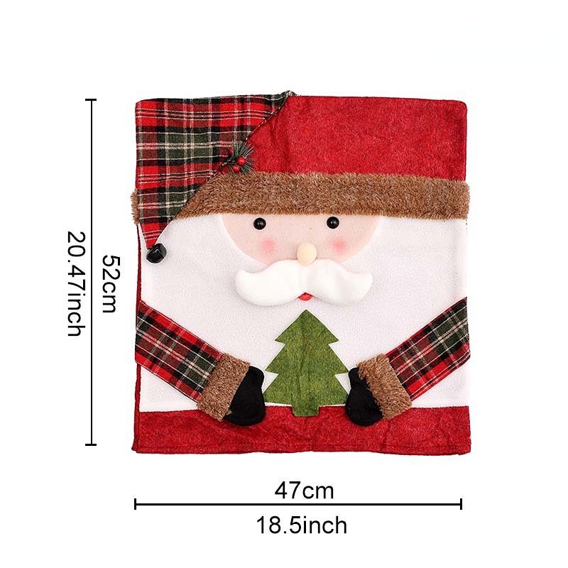 Christmas Handmade Fabric Chair Cover, Cute Reindeer Design, Brightens Up the Warm Holiday Atmosphere