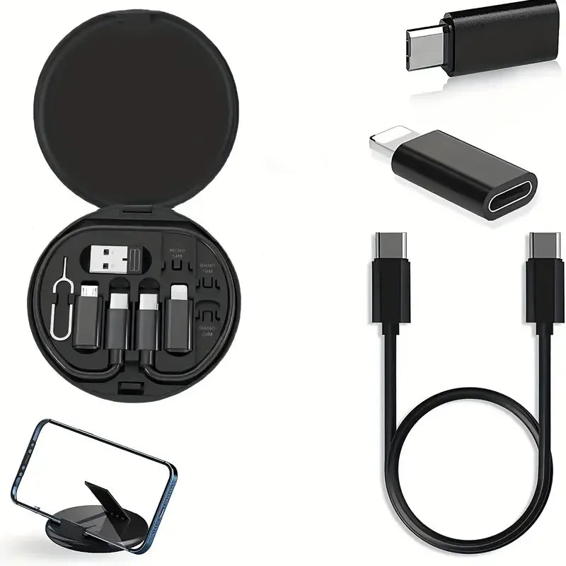 5-in-1 Cable Storage Box, Charging + Stand + Storage All-in-One, One Box Solves Your Travel Needs/white