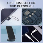 5-in-1 Cable Storage Box, Charging + Stand + Storage All-in-One, One Box Solves Your Travel Needs/BLACK