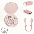 5-in-1 Cable Storage Box, Charging + Stand + Storage All-in-One, One Box Solves Your Travel Needs/PINK
