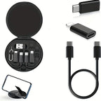5-in-1 Cable Storage Box, Charging + Stand + Storage All-in-One, One Box Solves Your Travel Needs/PINK