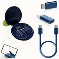 5-in-1 Cable Storage Box, Charging + Stand + Storage All-in-One, One Box Solves Your Travel Needs/BLUE