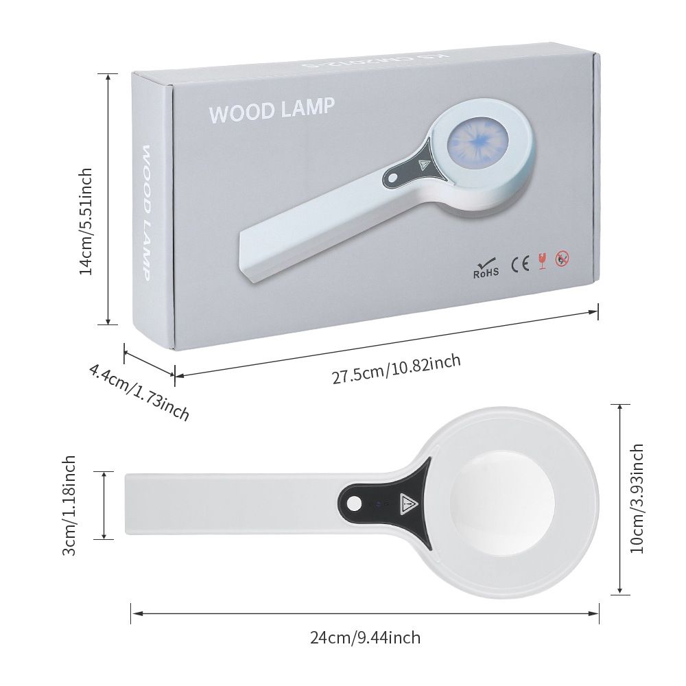Wood's Lamp Skin Detector, One-Button Start with No Warm-Up, Clear Observation at 10cm Distance, LED Energy-Saving with USB Charging – A Great Helper for Home Skin Self-Check.
