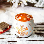 2PCS Winter Snowflake Glass Candle Holders, Light Up the Romantic Atmosphere of Christmas and New Year