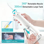 L8 Cordless Water Flosser | Rechargeable Portable Oral Irrigator, IPX7 Waterproof, 4 Modes with DIY Pressure Adjustment, High-Frequency Pulse Cleans Between Teeth Thoroughly/white