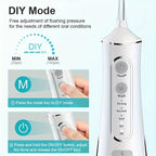 L8 Cordless Water Flosser | Rechargeable Portable Oral Irrigator, IPX7 Waterproof, 4 Modes with DIY Pressure Adjustment, High-Frequency Pulse Cleans Between Teeth Thoroughly/white