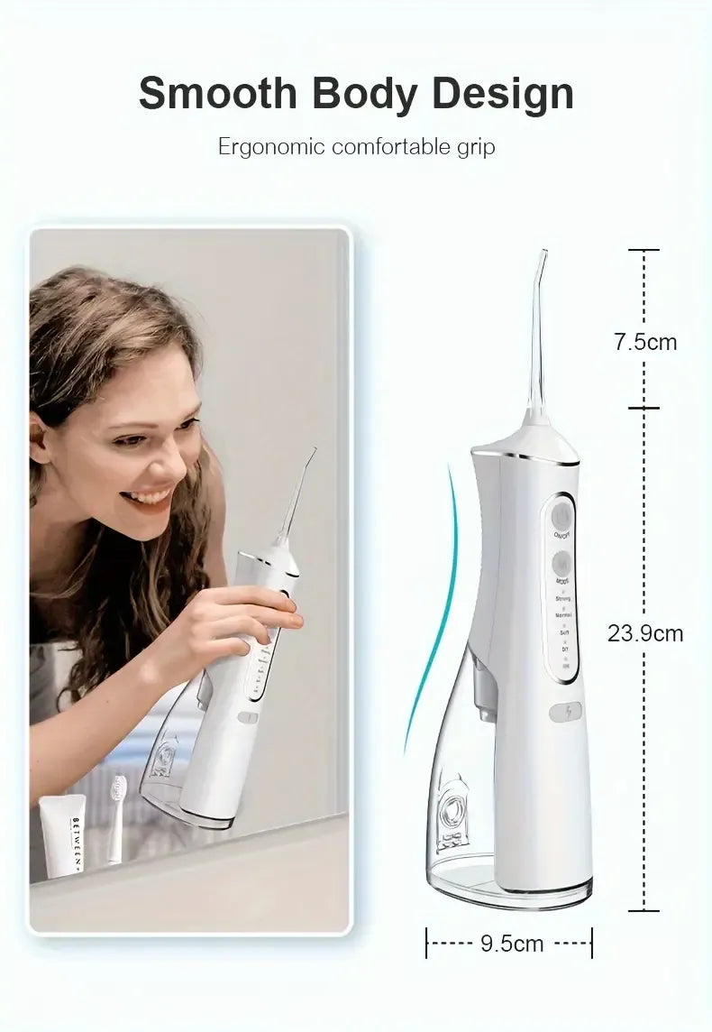 L8 Cordless Water Flosser | Rechargeable Portable Oral Irrigator, IPX7 Waterproof, 4 Modes with DIY Pressure Adjustment, High-Frequency Pulse Cleans Between Teeth Thoroughly/white