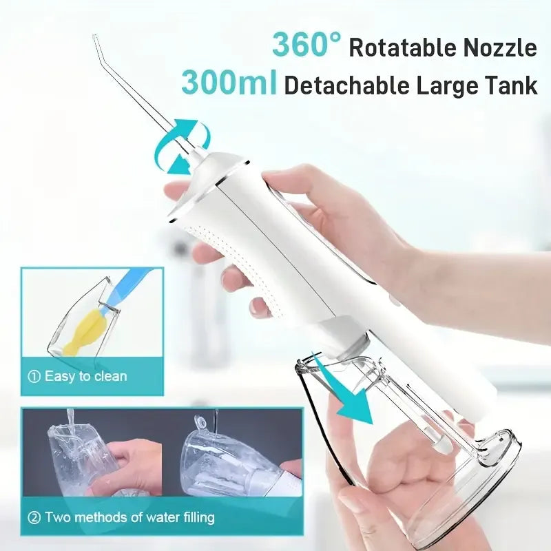 L8 Cordless Water Flosser | Rechargeable Portable Oral Irrigator, IPX7 Waterproof, 4 Modes with DIY Pressure Adjustment, High-Frequency Pulse Cleans Between Teeth Thoroughly/BLACK