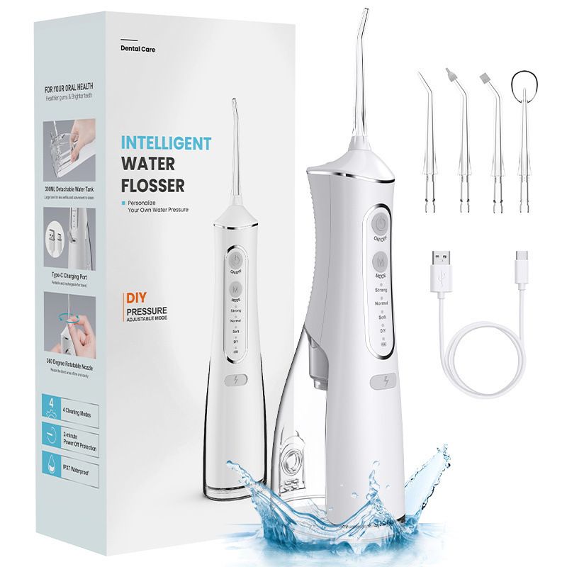 L8 Cordless Water Flosser | Rechargeable Portable Oral Irrigator, IPX7 Waterproof, 4 Modes with DIY Pressure Adjustment, High-Frequency Pulse Cleans Between Teeth Thoroughly/BLACK