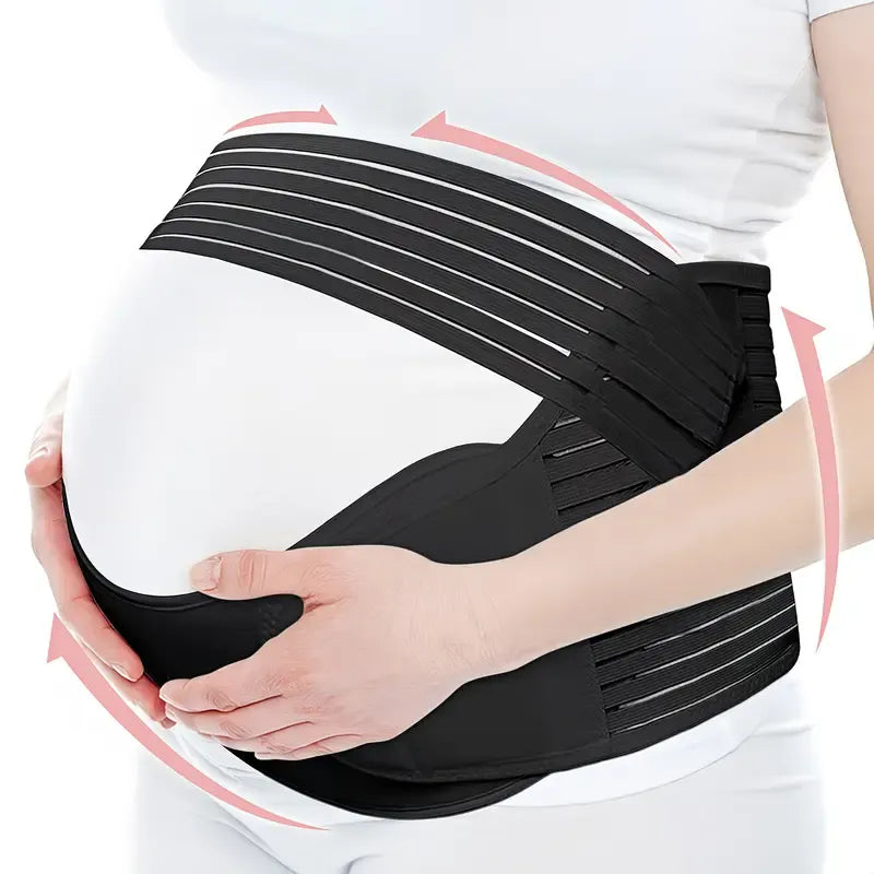 2-in-1 Pregnancy Support & Belly Band, Breathable Skin-Friendly Lightweight, Ergonomic Fit, Relieves Lower Back & Pubic Discomfort, Full Protection During Pregnancy & Postpartum/BLACK.M code