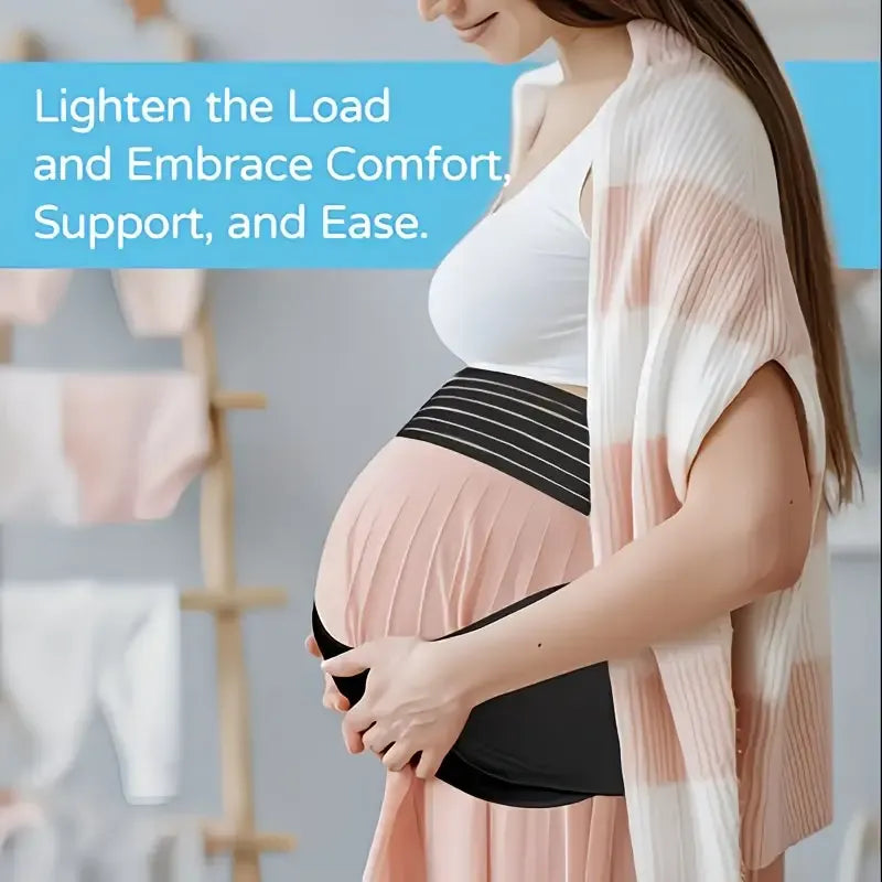 2-in-1 Pregnancy Support & Belly Band, Breathable Skin-Friendly Lightweight, Ergonomic Fit, Relieves Lower Back & Pubic Discomfort, Full Protection During Pregnancy & Postpartum/BLACK.M code