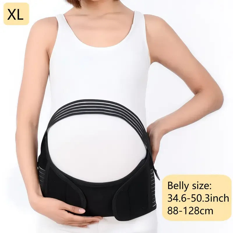2-in-1 Pregnancy Support & Belly Band, Breathable Skin-Friendly Lightweight, Ergonomic Fit, Relieves Lower Back & Pubic Discomfort, Full Protection During Pregnancy & Postpartum/BLACK.M code