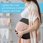 2-in-1 Pregnancy Support & Belly Band, Breathable Skin-Friendly Lightweight, Ergonomic Fit, Relieves Lower Back & Pubic Discomfort, Full Protection During Pregnancy & Postpartum/BLACK.Lcode