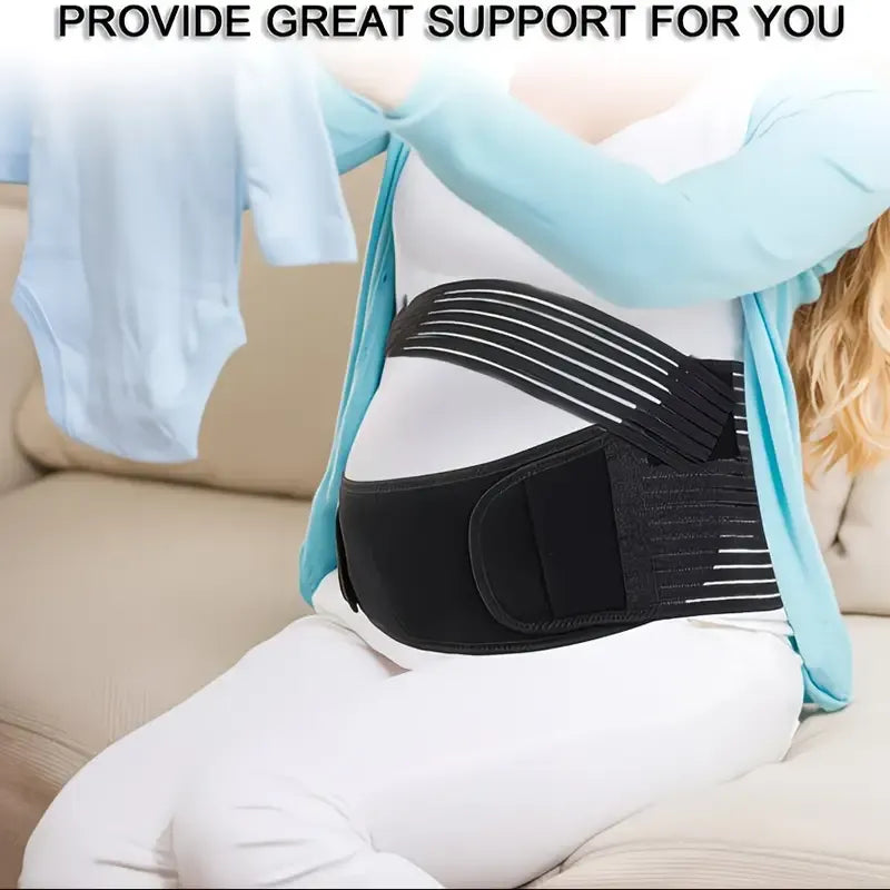 2-in-1 Pregnancy Support & Belly Band, Breathable Skin-Friendly Lightweight, Ergonomic Fit, Relieves Lower Back & Pubic Discomfort, Full Protection During Pregnancy & Postpartum/BLACK.XL code