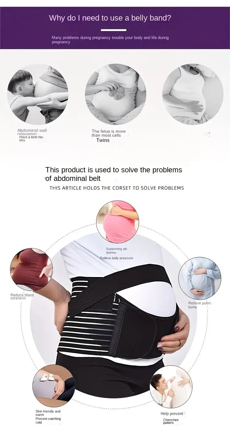 2-in-1 Pregnancy Support & Belly Band, Breathable Skin-Friendly Lightweight, Ergonomic Fit, Relieves Lower Back & Pubic Discomfort, Full Protection During Pregnancy & Postpartum/BLACK.XL code