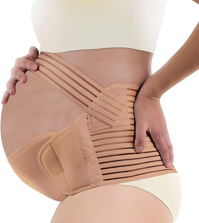2-in-1 Pregnancy Support & Belly Band, Breathable Skin-Friendly Lightweight, Ergonomic Fit, Relieves Lower Back & Pubic Discomfort, Full Protection During Pregnancy & Postpartum/PINK.M code