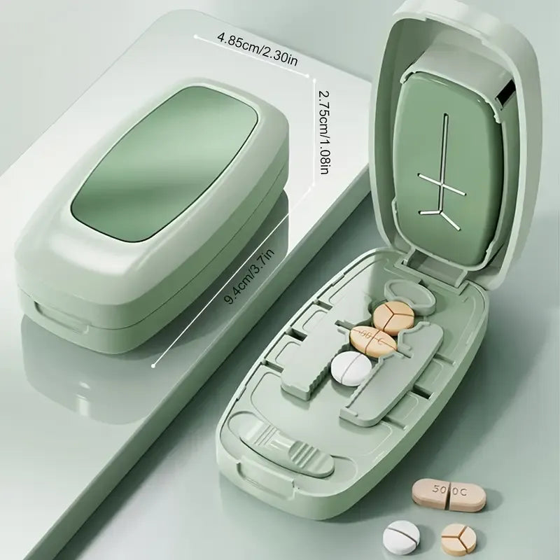 Rectangular Pill Cutter | Three Colors Available, Multi-Size Cutting, Travel-Friendly First Choice./Cream white