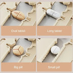 Rectangular Pill Cutter | Three Colors Available, Multi-Size Cutting, Travel-Friendly First Choice./Cream white