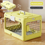 Foldable Pet Travel Carrier, PP Material with Reinforced Iron Mesh, Four Colors Available, Spacious When Expanded, Space-Saving When Folded – Ideal for Travel and Home Use, a Cozy Den for Your Pet./Lotus root powder