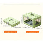 Foldable Pet Travel Carrier, PP Material with Reinforced Iron Mesh, Four Colors Available, Spacious When Expanded, Space-Saving When Folded – Ideal for Travel and Home Use, a Cozy Den for Your Pet./Smoky white