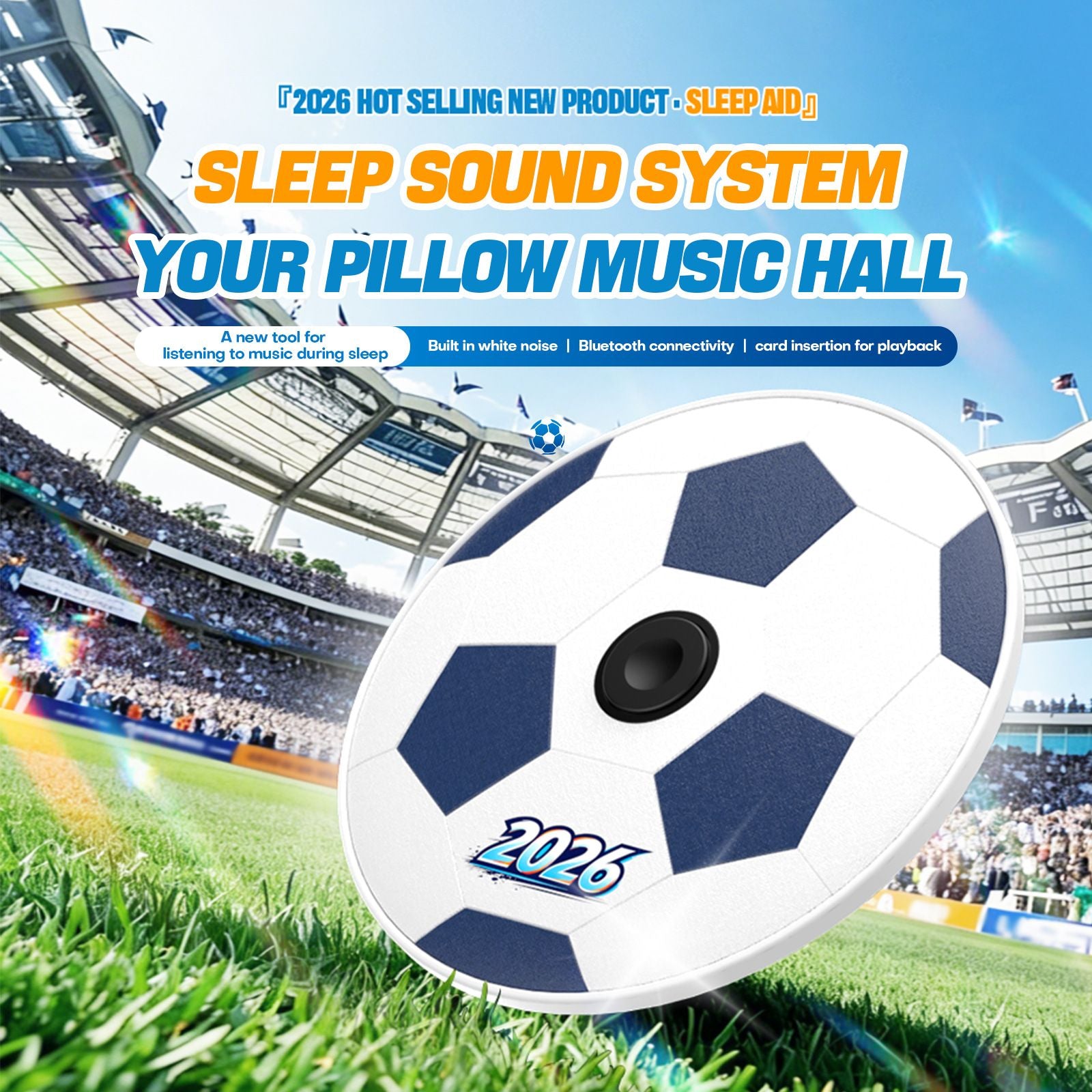 2026 New Pillow Sleep Speaker: Under-Pillow Audio, Listen to Music and Audiobooks for Stress Relief, White Noise for Better Sleep, Essential for Travel and Home/[World Cup]