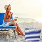 Extra Large Waterproof Beach Tote Bag With Zipper for Women Travel Gym Shopping