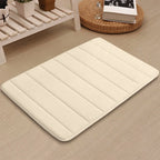 White Non Slip Absorbent Bathroom Rug, Extra Soft Machine Washable Bath Mat for Tub and Shower, 24 x 16 in