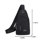 Waterproof Crossbody Sling Bag for Women and Men, Black Small Chest Backpack for Hiking Travel Camping