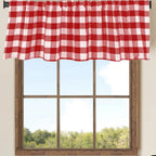Plaid Window Valance Curtain, Farmhouse Kitchen Bedroom Living Room Decor, 15 x 55 in