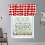 Plaid Window Valance Curtain, Farmhouse Kitchen Bedroom Living Room Decor, 15 x 55 in