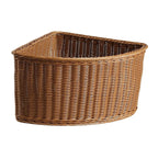 Triangular Imitation Rattan Corner Storage Basket for Bathroom Living Room Pantry Organizer